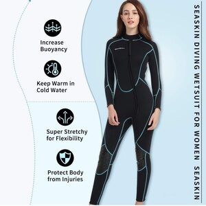 Seaskin 3mm Wetsuit Women Full Body Diving Suit Front Zip wetsuit